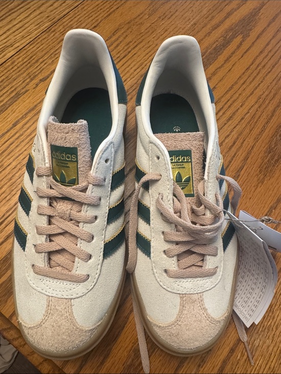 adidas Shoes - adidas Low-Top Sneakers in Cream with Dark Green Stripes